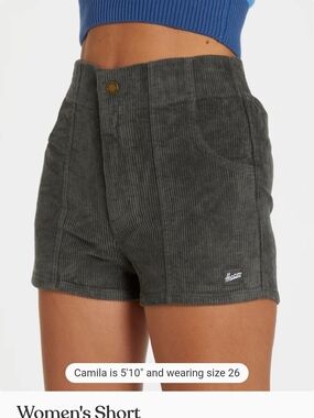 Hammies High-Rise Corduroy Shorts in Charcoal Gray